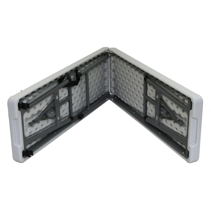 Сгъваема пейка за градина или кетъринг, HDPDE, 180x24x42см, бяла