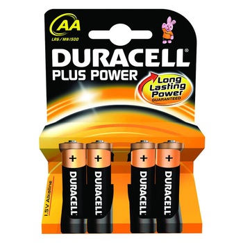 Baterii alcaline Duracell Plus Power MN1500 ,LR6, AA, blister de 4 buc Baterii alcaline Duracell Plus Power MN1500 ,LR6, AA, blister de 4 buc