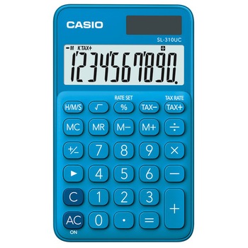 Calculator Casio birou 10 digits sl-310uc, albastru Calculator Casio birou 10 digits sl-310uc, albastru