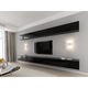 Set Mobila Living Modular Quadro 13 , MDF Lucios, NEGRU, Dimensiune 360 cm