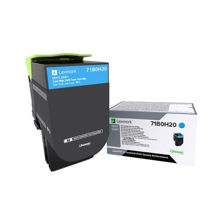 Lexmark 71B0H20 CX417DE / CS417DN tonerkazetta, 3500 oldal, cián