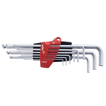Set chei imbus cromate cu bila in suport ProStar, WIHA, 9 piese Set chei imbus cromate cu bila in suport ProStar, WIHA, 9 piese
