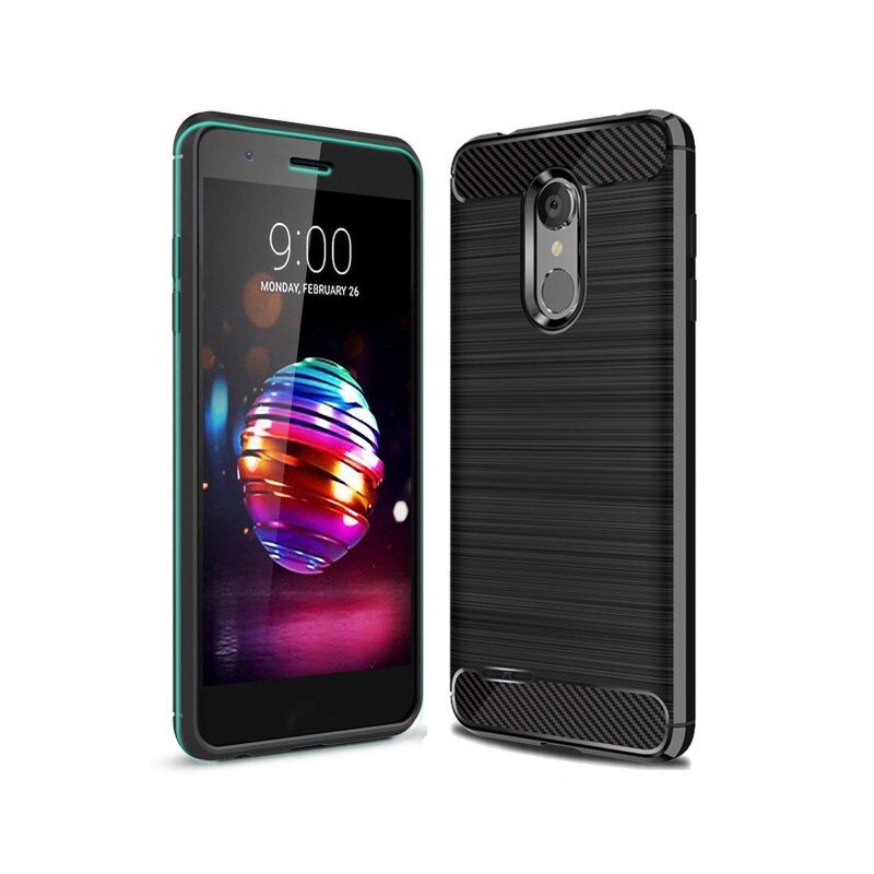 Husa Spate Forcell Carbon Pro Lg K10 2018, Negru Silicon