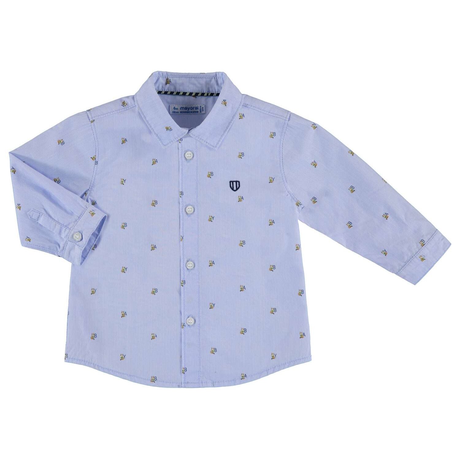 Camasa bebe cu maneca lunga, Bleu/Negru