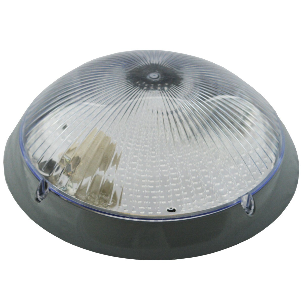 Aplica Mirsa Nemli, Oval, Gri, Transparent, E27, IP65, D:30Cm