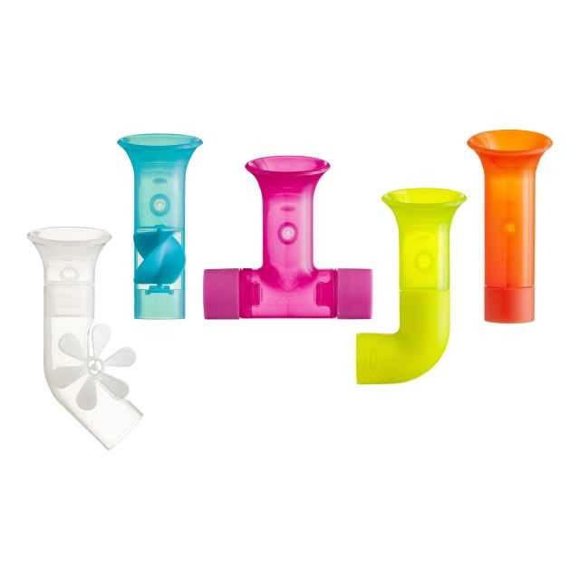 Set 5 jucarii de baie Pipes, Boon, Multicolor