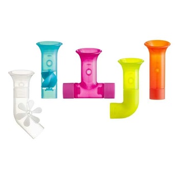 Set 5 jucarii de baie Pipes, Boon, Multicolor Set 5 jucarii de baie Pipes, Boon, Multicolor