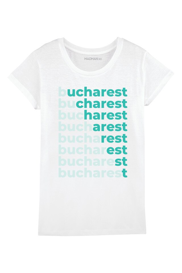 Tricou MADMAN, Bucuresti.3, alb, Alb