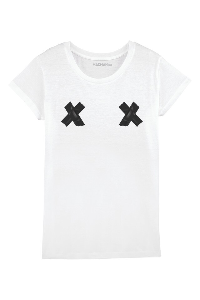Tricou MADMAN, XoXo, alb, Alb