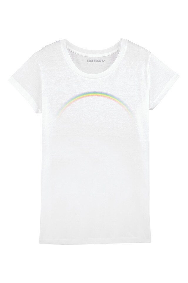 Tricou MADMAN Rainbow, alb