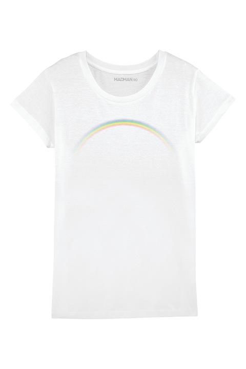 Tricou MADMAN, Rainbow, alb, M