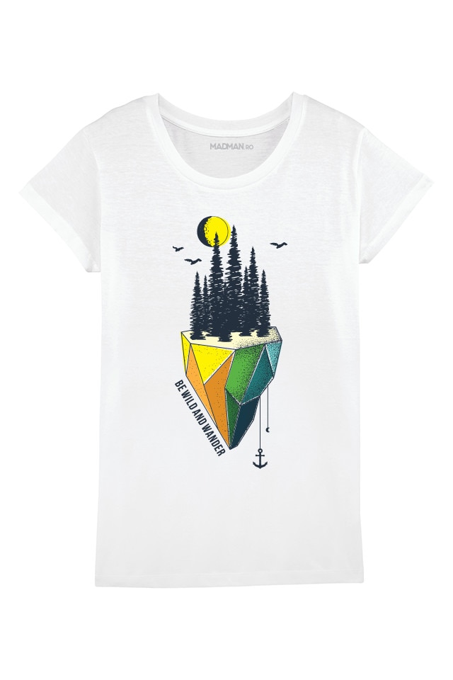 Tricou MADMAN, Wild & Wander, alb, Alb