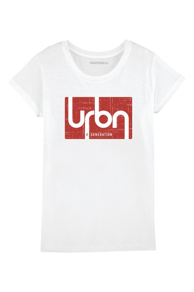 Tricou MADMAN, URBN GNRTN, alb, Alb