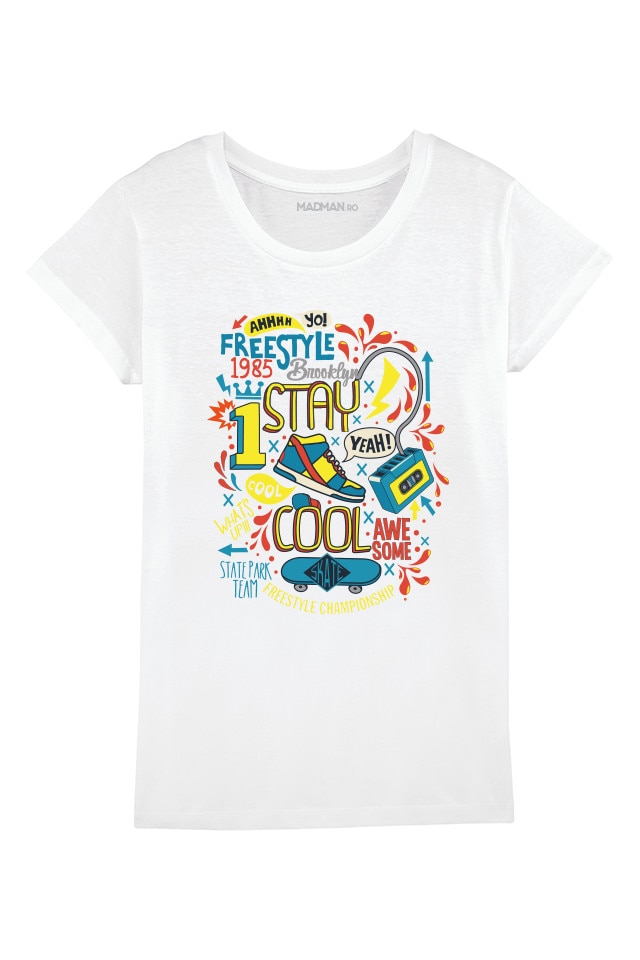 Tricou MADMAN, Freestyle, alb, Alb