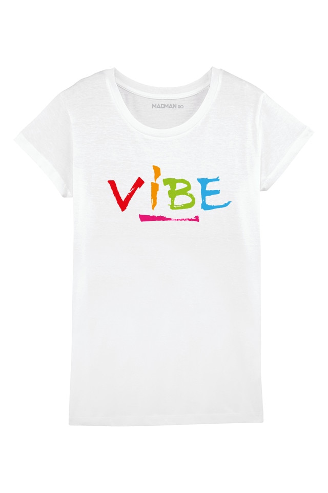 Tricou MADMAN, VIBE, alb, Alb