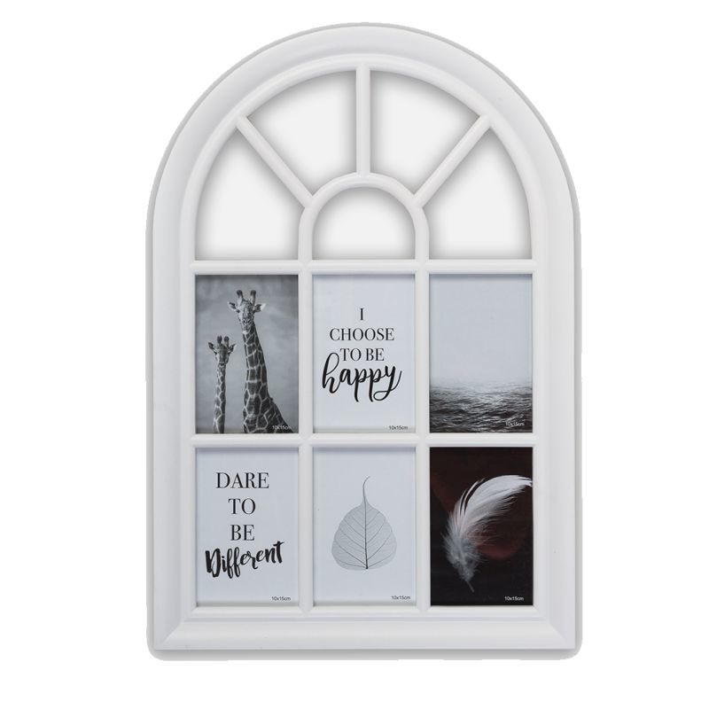 Rama foto multipla Be Happy, ProCart, 6 poze format 10x15 cm, cadru ABS, alb