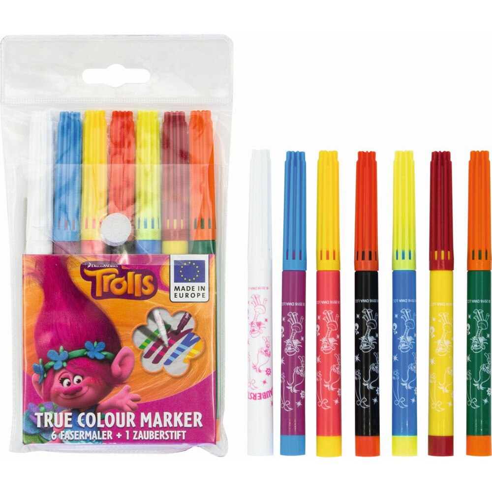 Carioci magice Stylex Trolls 6+1 culori/set