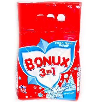 Detergent automat Bonux 3 in 1 Ice Fresh 20 spalari 2kg Detergent automat Bonux 3 in 1 Ice Fresh 20 spalari 2kg