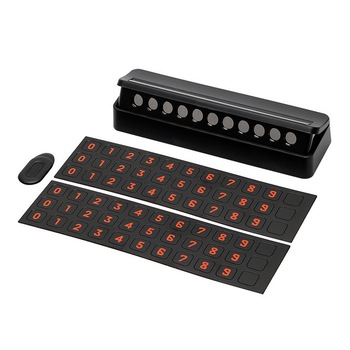 Card Auto cu Cifre Magnetice, pentru Parcarea Temporara, Culoare Negru Card Auto cu Cifre Magnetice, pentru Parcarea Temporara, Culoare Negru