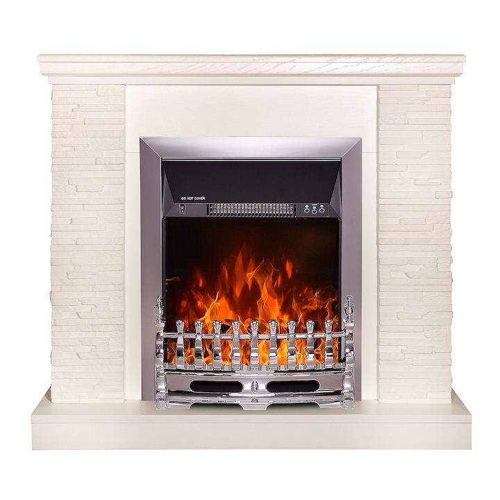 Semineu electric Rock alb & Galileo silver, Dimensiuni (I*L*A) :883*980*300 mm