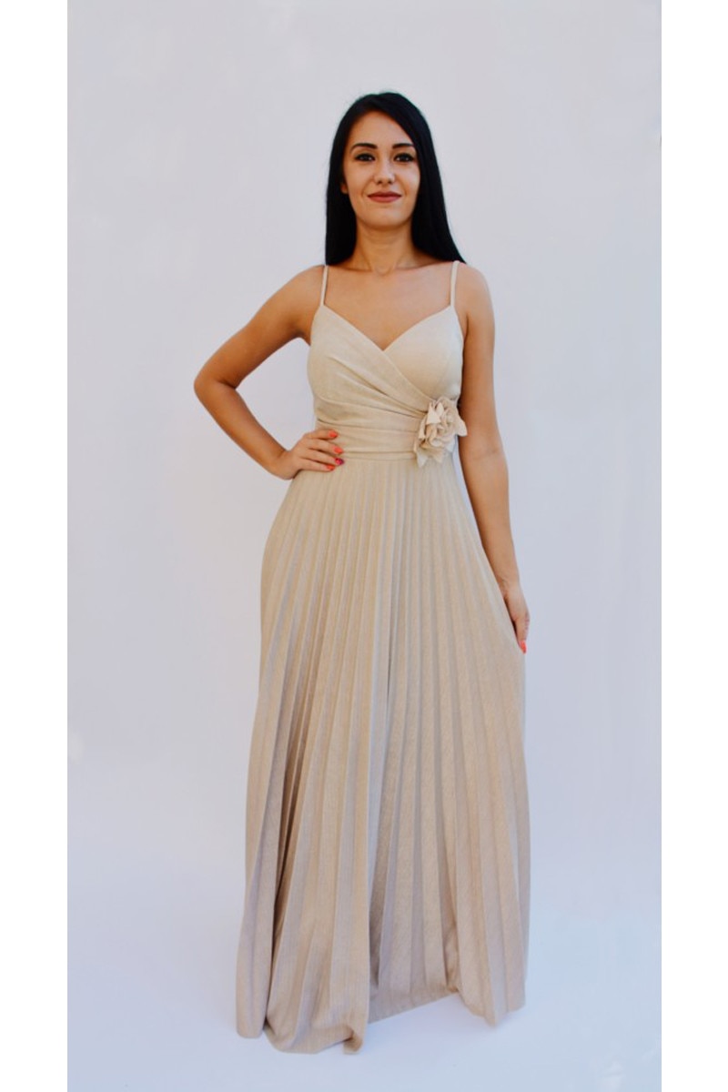 Rochie lunga de aseara, D&J Exclusive, Auriu