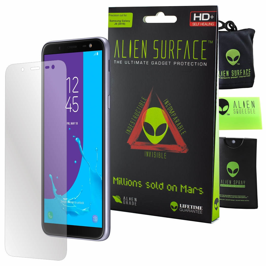 Folie Alien Surface HD, Samsung Galaxy On6, protectie ecran + Alien Fiber cadou