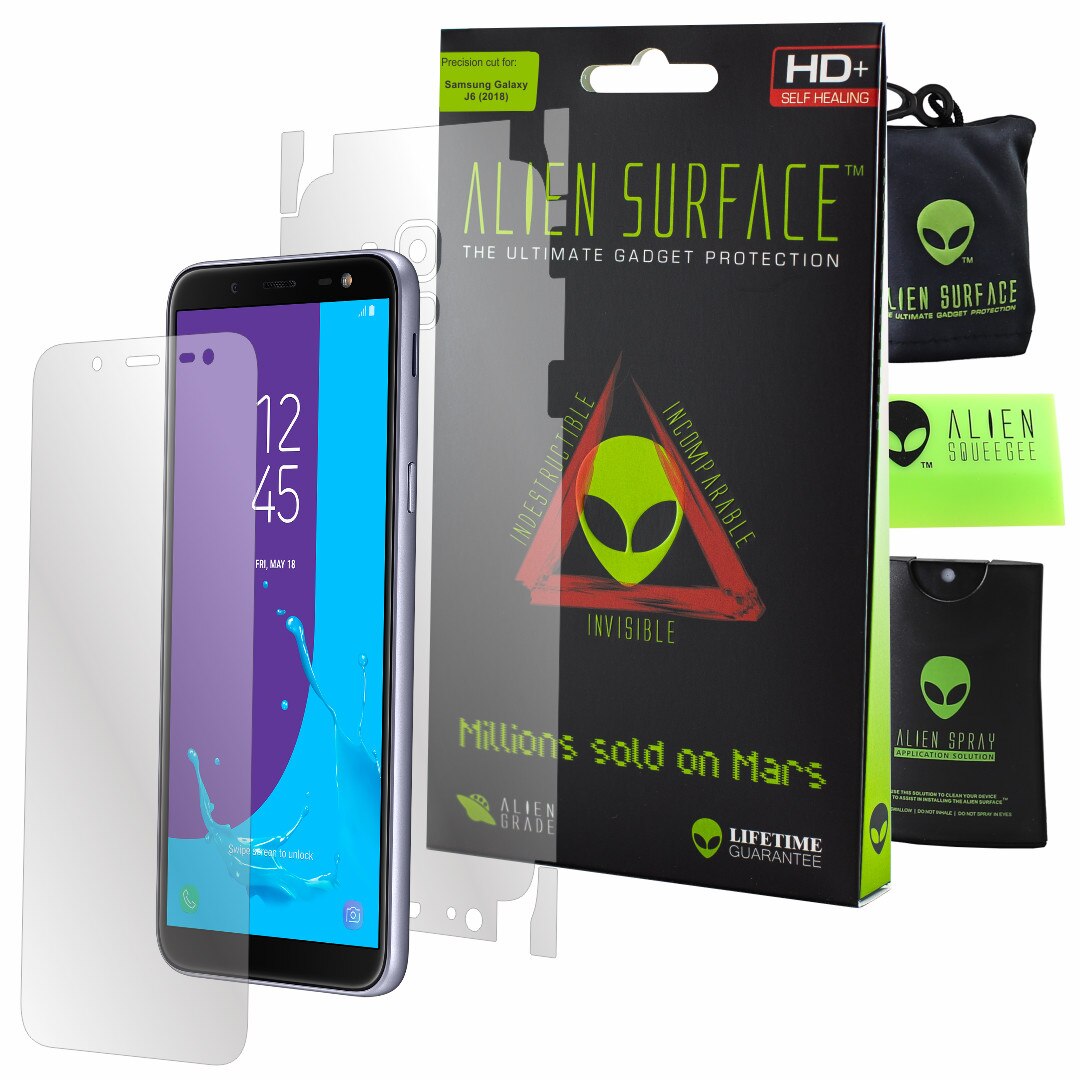 Folie Alien Surface HD, Samsung Galaxy On6, protectie ecran, spate, laterale + Alien Fiber Cadou