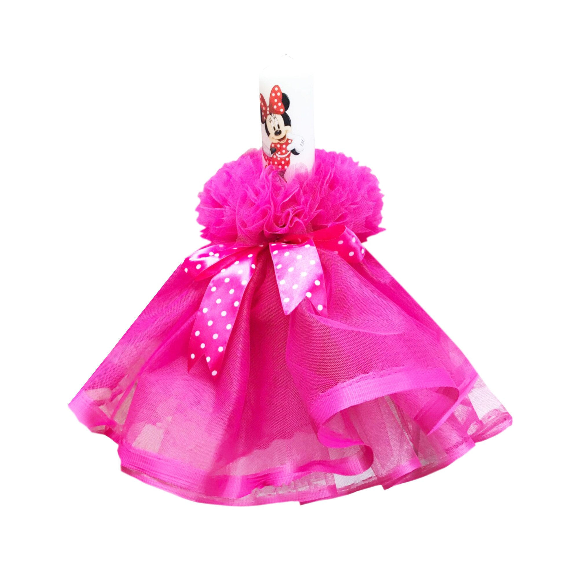 Lumanare pentru botez, 35X5 cm, ciclame, dae1202