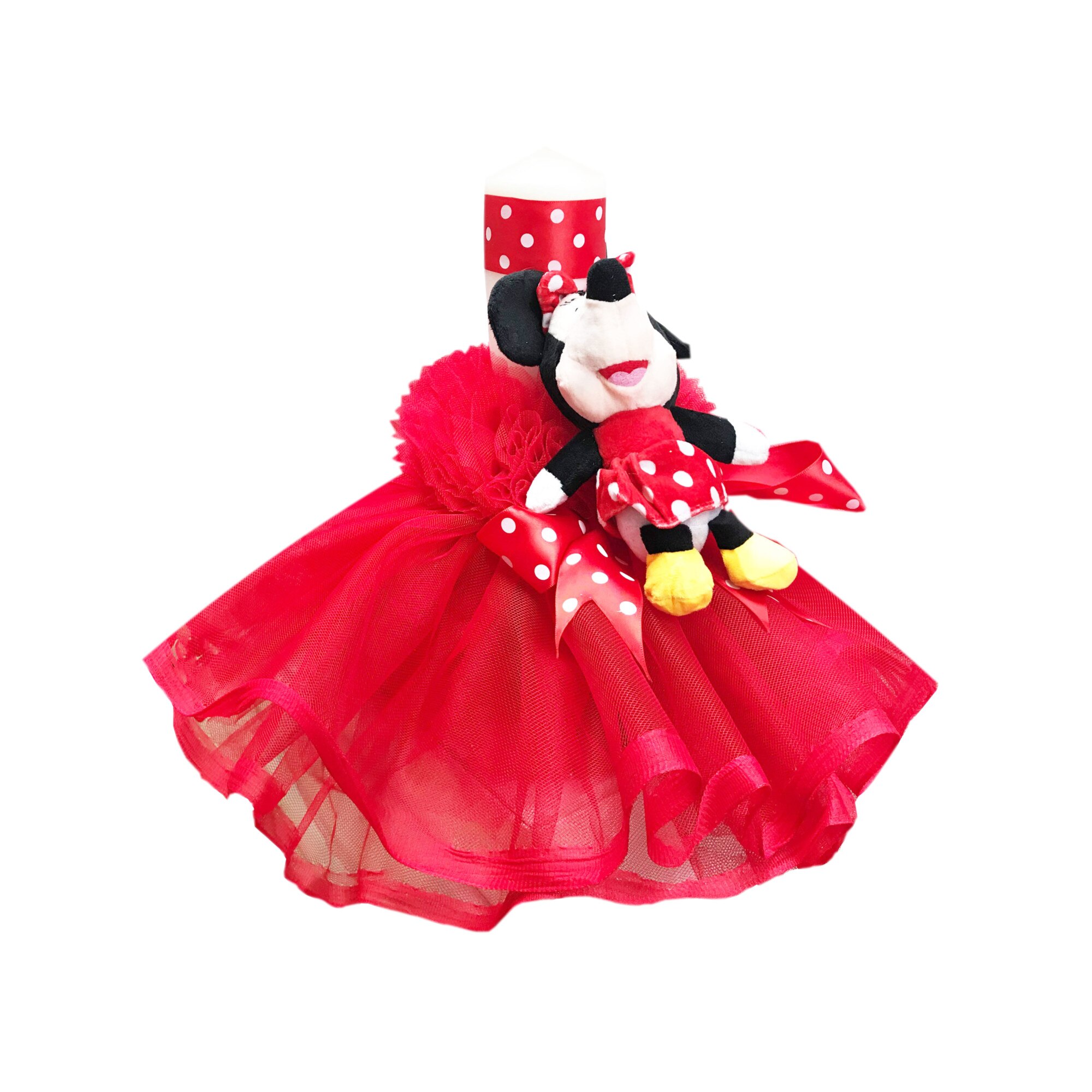 Lumanare pentru botez, 30x6 cm, rosu, dae1204