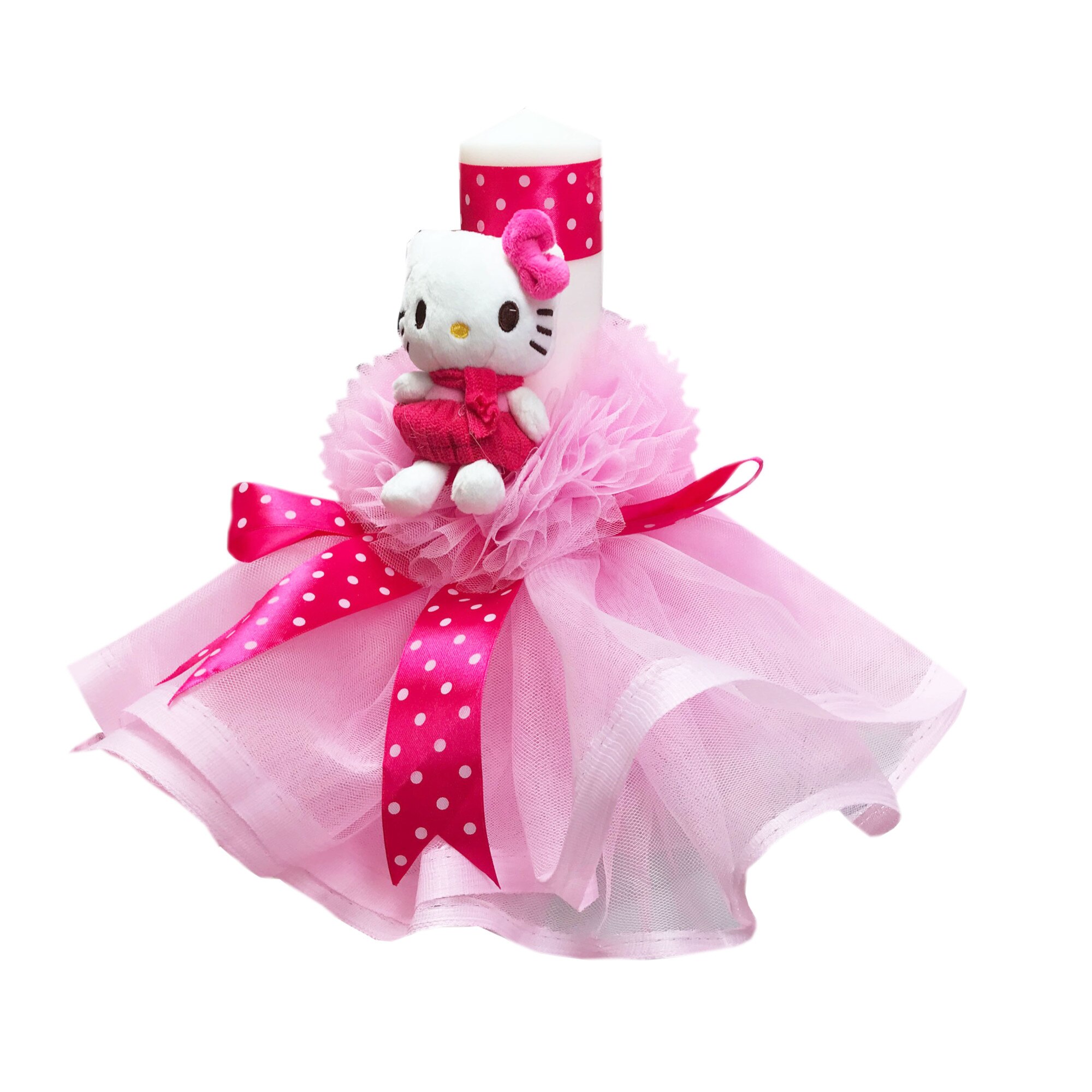 Lumanare pentru botez, 30x6 cm, roz, dae1205