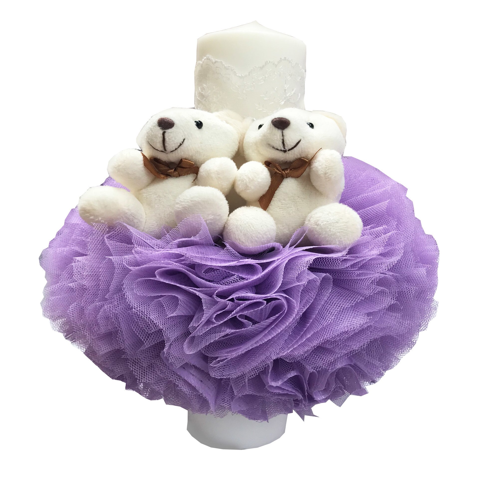 Lumanare pentru botez, 28X7 cm, mov, dae1212