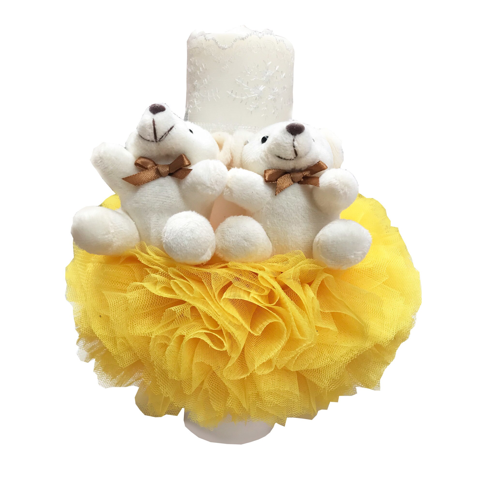 Lumanare pentru botez, 28X7 cm, galben, dae1213