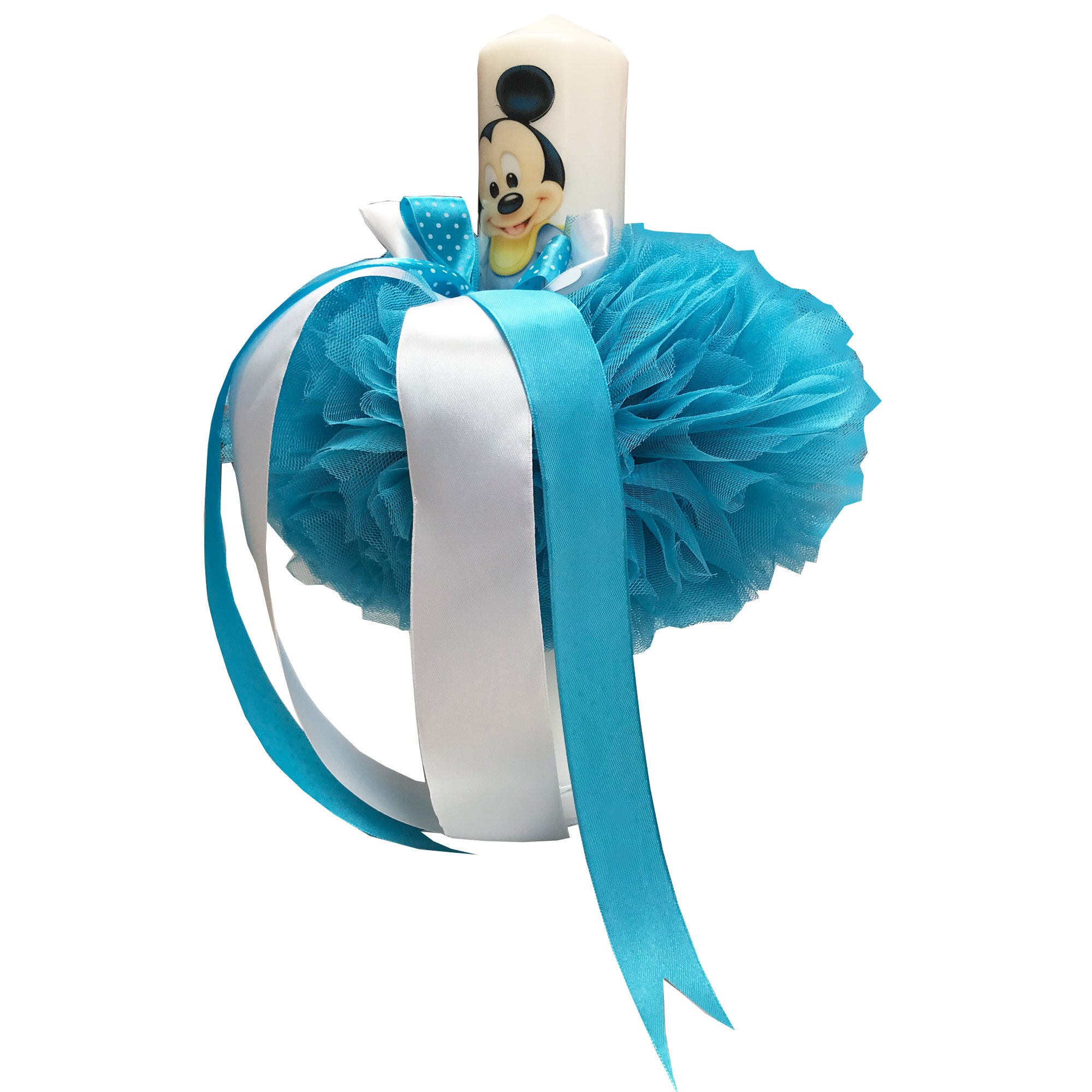 Lumanare pentru botez, 35X5 cm, turcoaz, dae1211