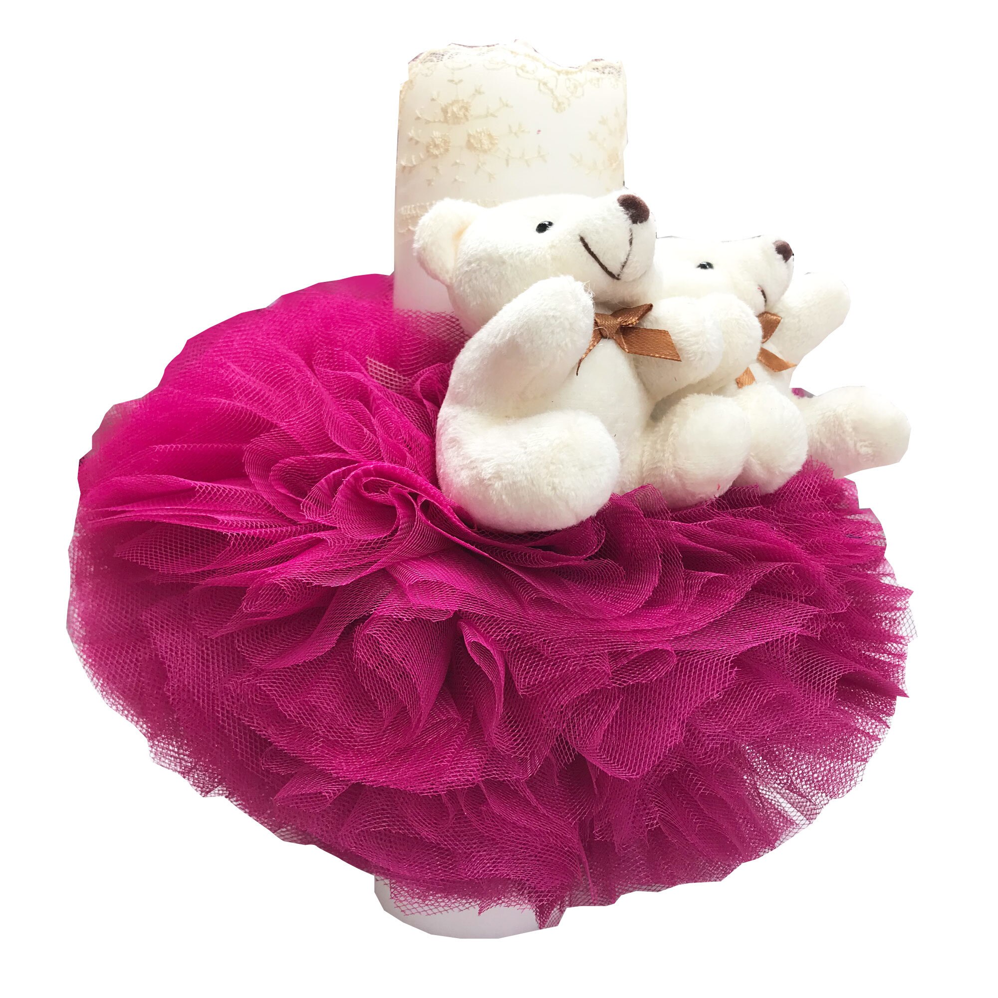 Lumanare pentru botez, 28X7 cm, Ciclam, dae1215