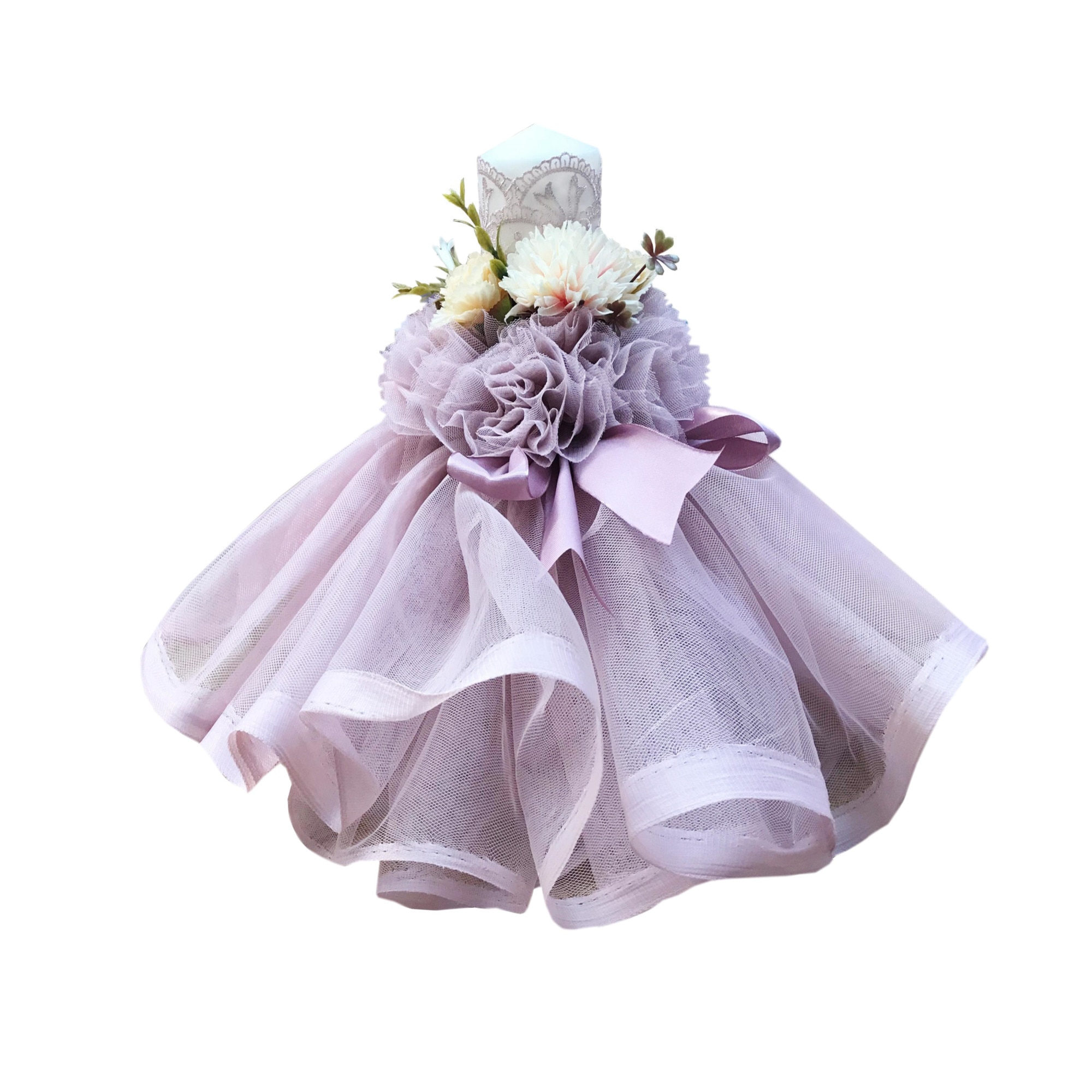 Lumanare pentru botez, 30x6 cm, lila, dae1222