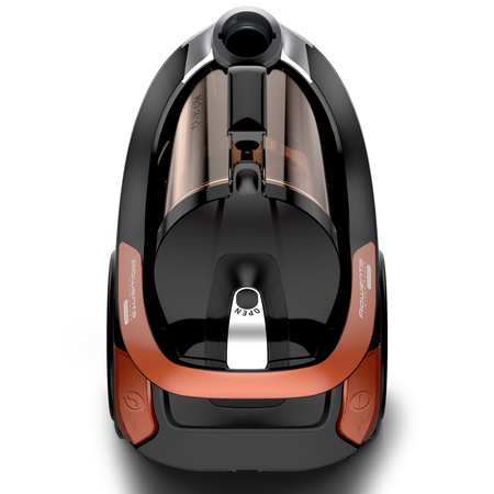 Aspirator fara sac Rowenta X-Trem Power RO7244EA, 550 W,Clasa A+, perie Mini Turbo, accesoriu multifunctional pentru masina, 2.5l, Negru/Portocaliu