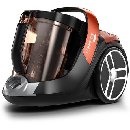 Aspirator fara sac Rowenta X-Trem Power RO7244EA, 550 W,Clasa A+, perie Mini Turbo, accesoriu multifunctional pentru masina, 2.5l, Negru/Portocaliu