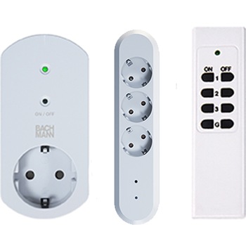 Pachet adaptor priza Bachmann Smart + Prelungitor 3 prize, 1.5m H05VV-F 3G1.5mm² + Telecomanda Pachet adaptor priza Bachmann Smart + Prelungitor 3 prize, 1.5m H05VV-F 3G1.5mm² + Telecomanda