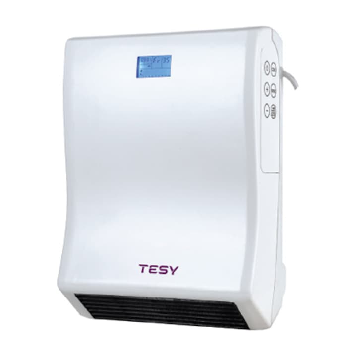 Стенна вентилаторна печка за баня TESYHL 246 VB W, 2000 W, LCD дисплей, седмичен програматор, ERP 2018
