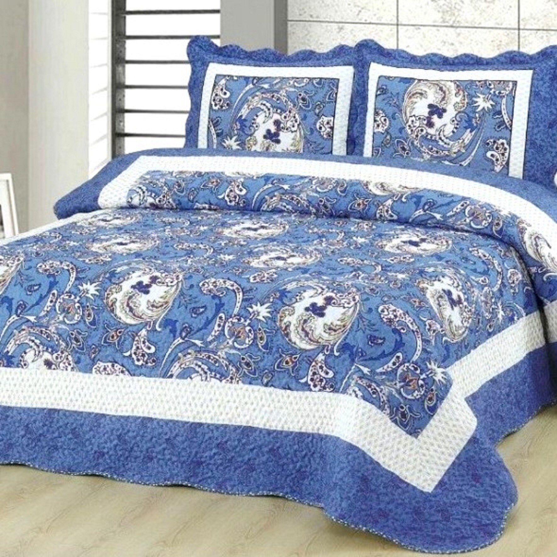 Cuvertura, pentru 2 persoane, 3 piese, bumbac, model Vika10