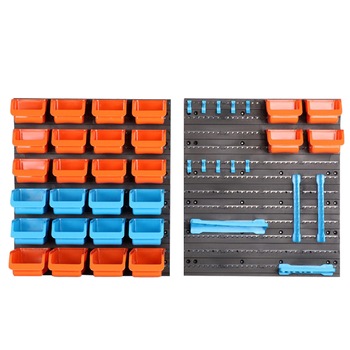 Panou de perete Timeless Tools cu suporturi pentru scule si suruburi, 43 piese Panou de perete Timeless Tools cu suporturi pentru scule si suruburi, 43 piese