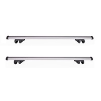 Set Bare portbagaj universale transversale din aluminiu cu cheie 123cm culoare argintie prevazute cu sistem reducere sunet cauzat de vant la rulare