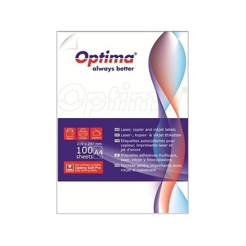 Etichete autoadezive albe 1/A4, 210 x 297 mm, 100 coli/top, Optima* Etichete autoadezive albe 1/A4, 210 x 297 mm, 100 coli/top, Optima*
