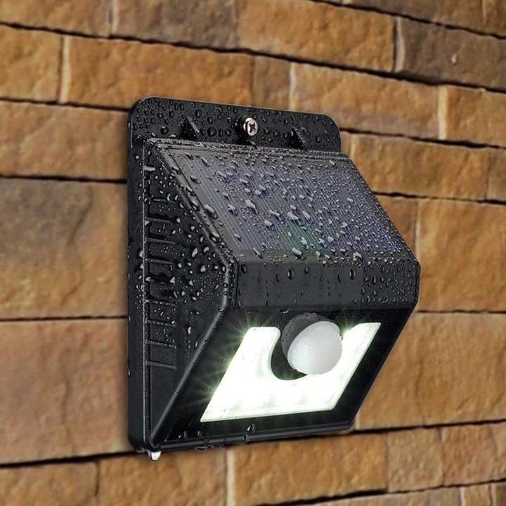 Set 2 bucati Lampi solare de perete cu senzor de miscare si lumina cu 8 leduri, Vivo