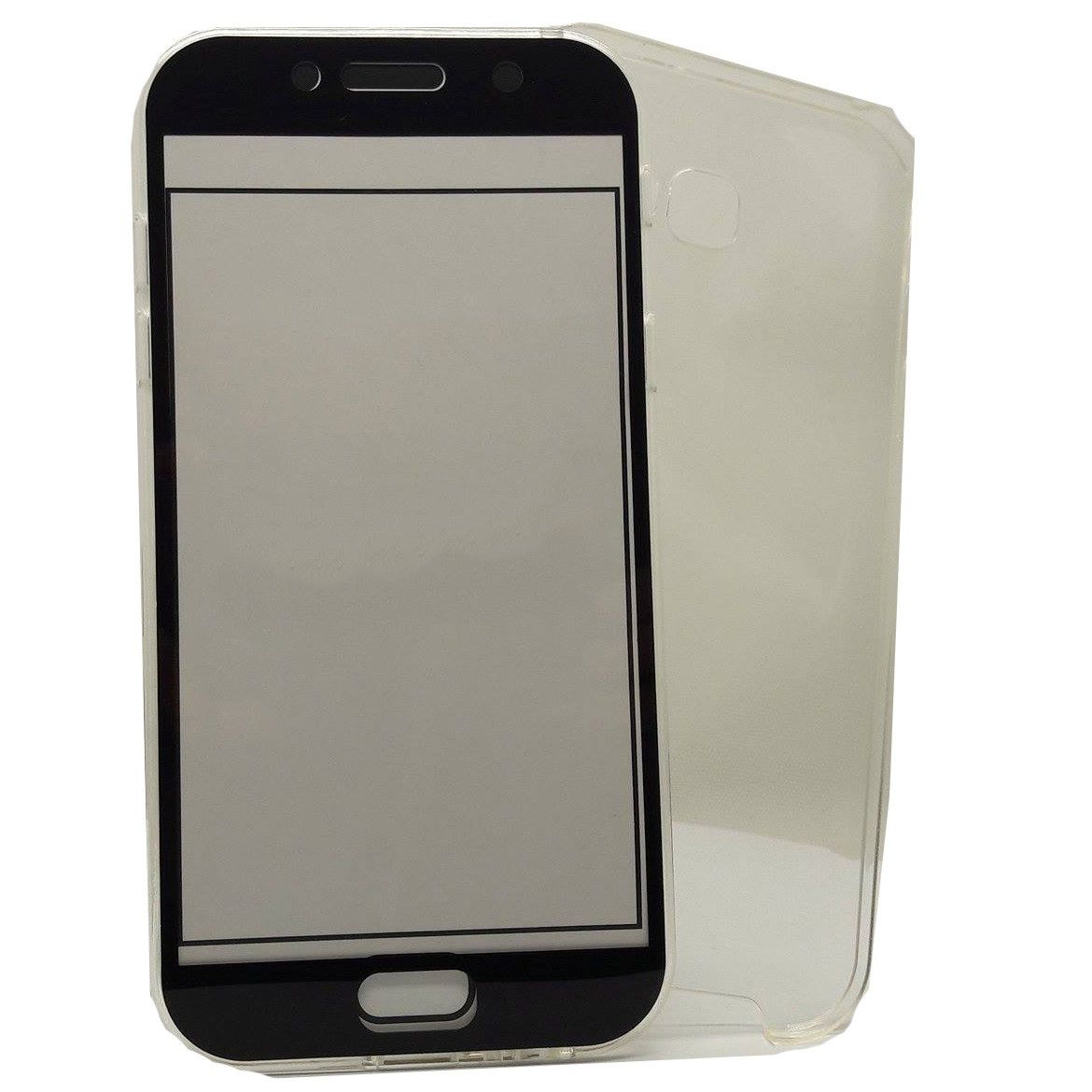 Husa Samsung A3 2017 Flippy Full Tpu 360 V2 Transparent cu margini negre