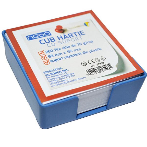Cub hartie NEBO cu suport 250 file cu hartie 70g/mp, culoare suport albastru , Robentoys