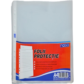 Set 100 file din plastic Nebo pentru protectie documente format A4 , 45 microni , Robentoys Set 100 file din plastic Nebo pentru protectie documente format A4 , 45 microni , Robentoys