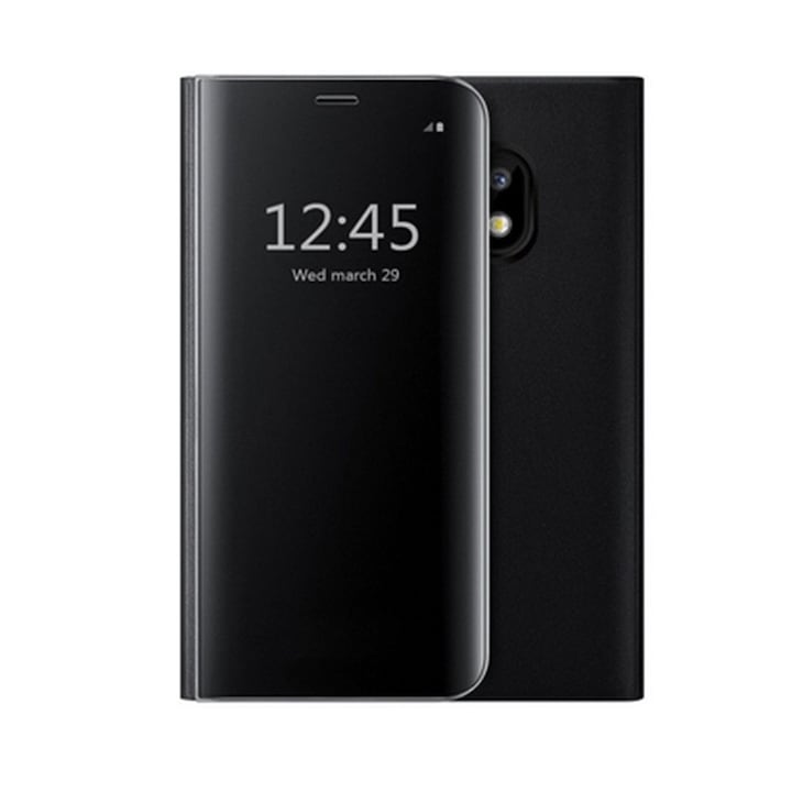 Калъф за Samsung Galaxy J3 Case 2017 Flippy Flip Cover, Огледално черен / Черен