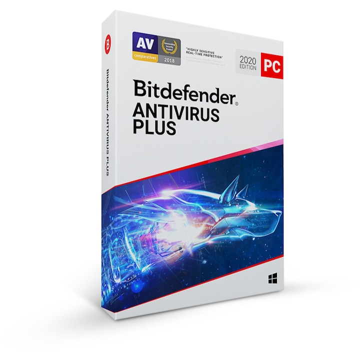 Bitdefender Antivirus Plus, 2020, 1 година, 1 устройство, Електронен лиценз