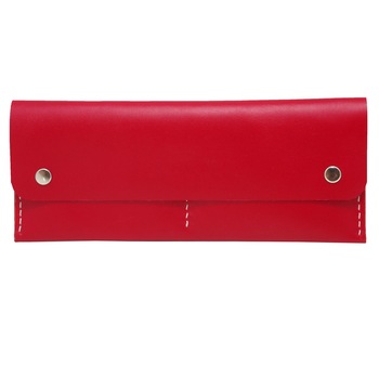 Portofel plic minimal Koson rosu handmade din piele naturala Portofel plic minimal Koson rosu handmade din piele naturala